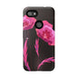 Floral iPhone Case | Tough Cases with Pink Poppy Design, Elegant Flower Phone Cover, Gift for Her, Spring Accessories, Chic Tech