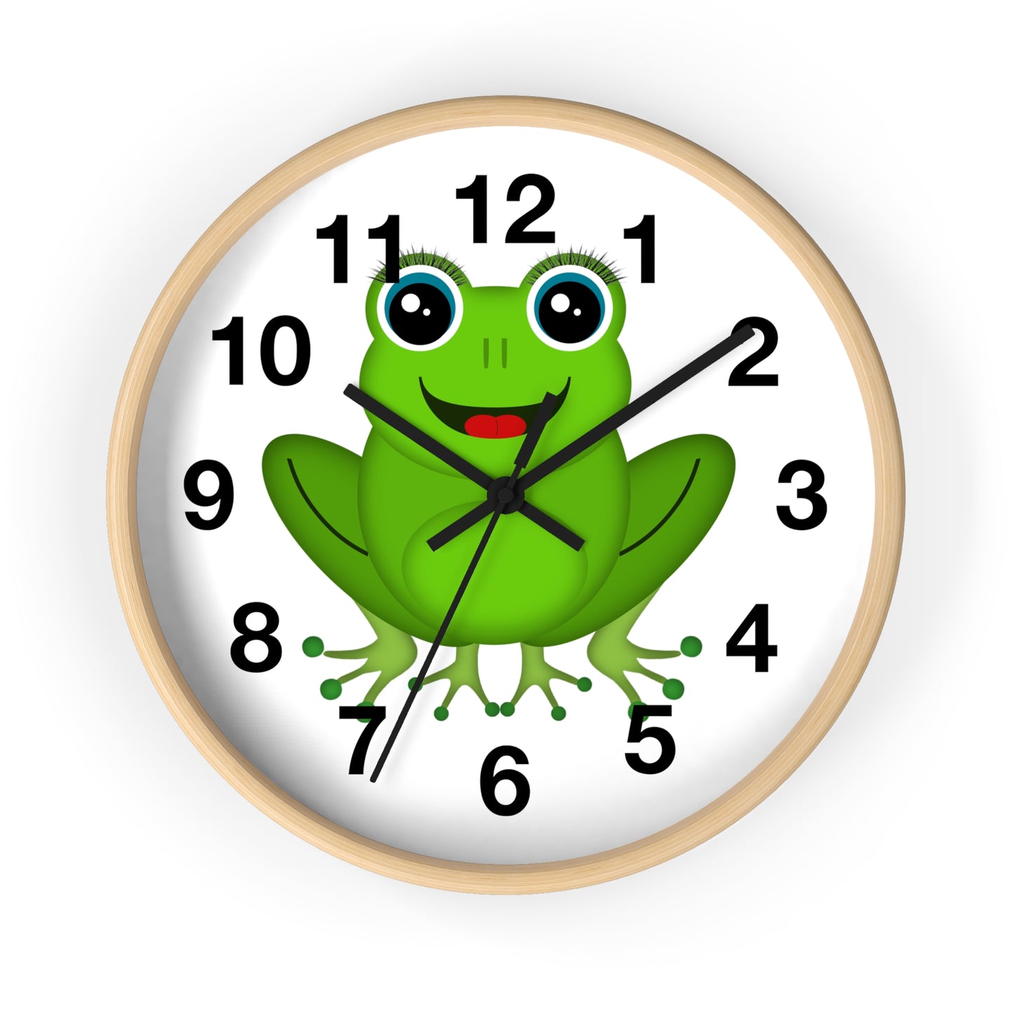 Frog Wall Clock - Whimsical Green Frog Design