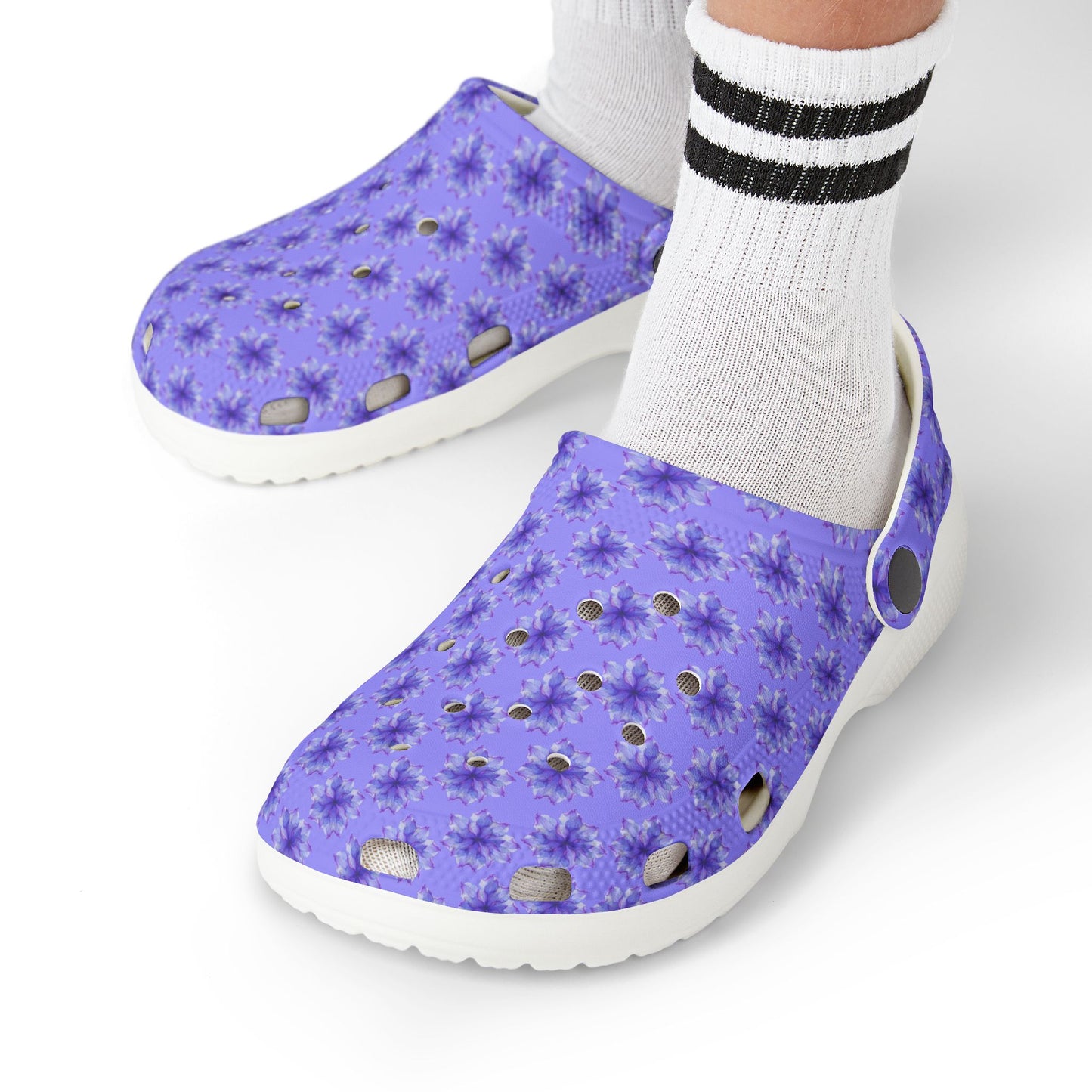 Kids Purple Tie-Dye EVA Foam Clogs — Lightweight Waterproof Garden & Play Shoes