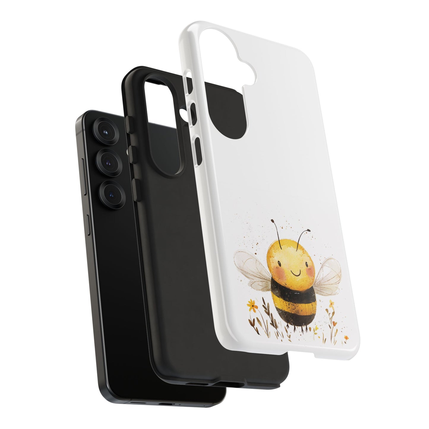 Bee Phone Case, Cute Bee Design, Tough Phone Cover, Gift for Nature Lovers, Floral Bee Mobile Case, Bee-themed Accessory