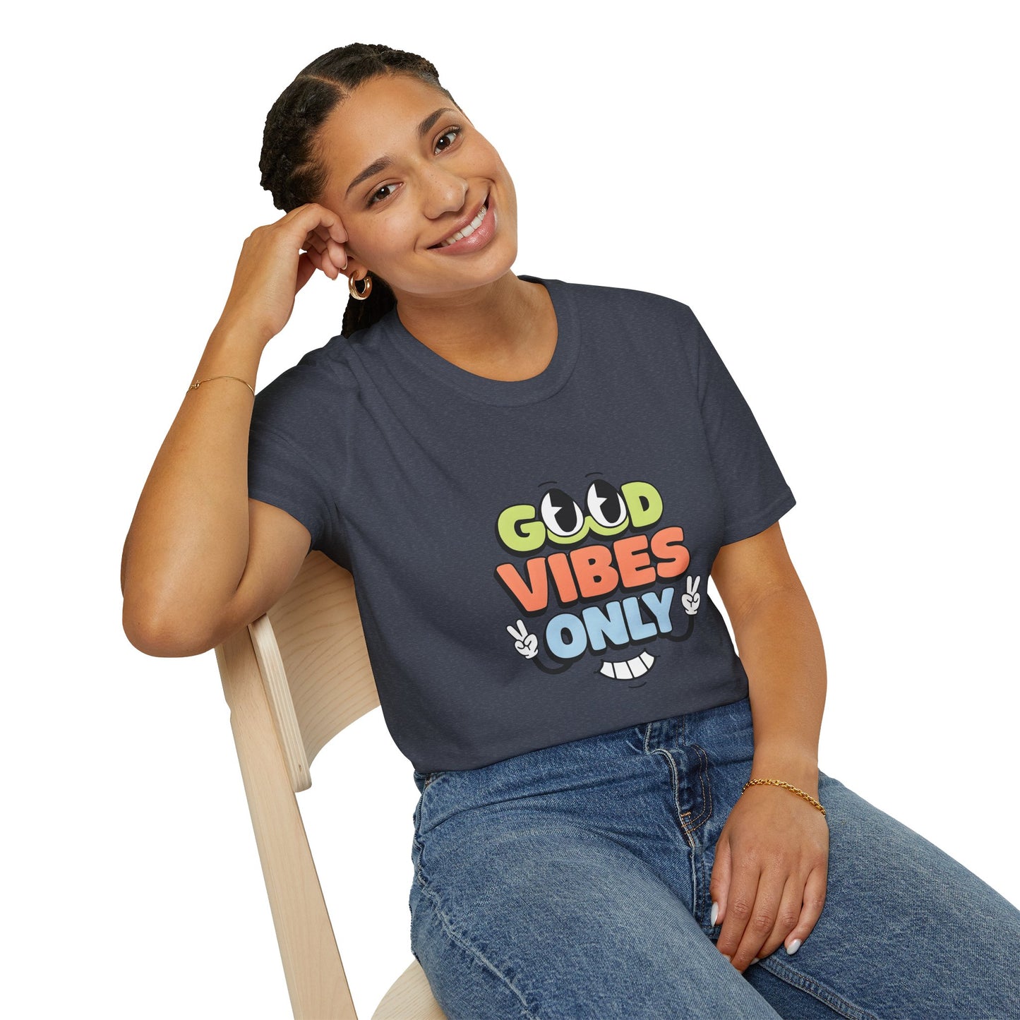 Good Vibes Only T-Shirt — Retro Smiley Graphic Tee