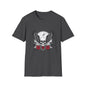 Skull Wings T‑Shirt – Crescent Moon & Red Roses Gothic Graphic Tee