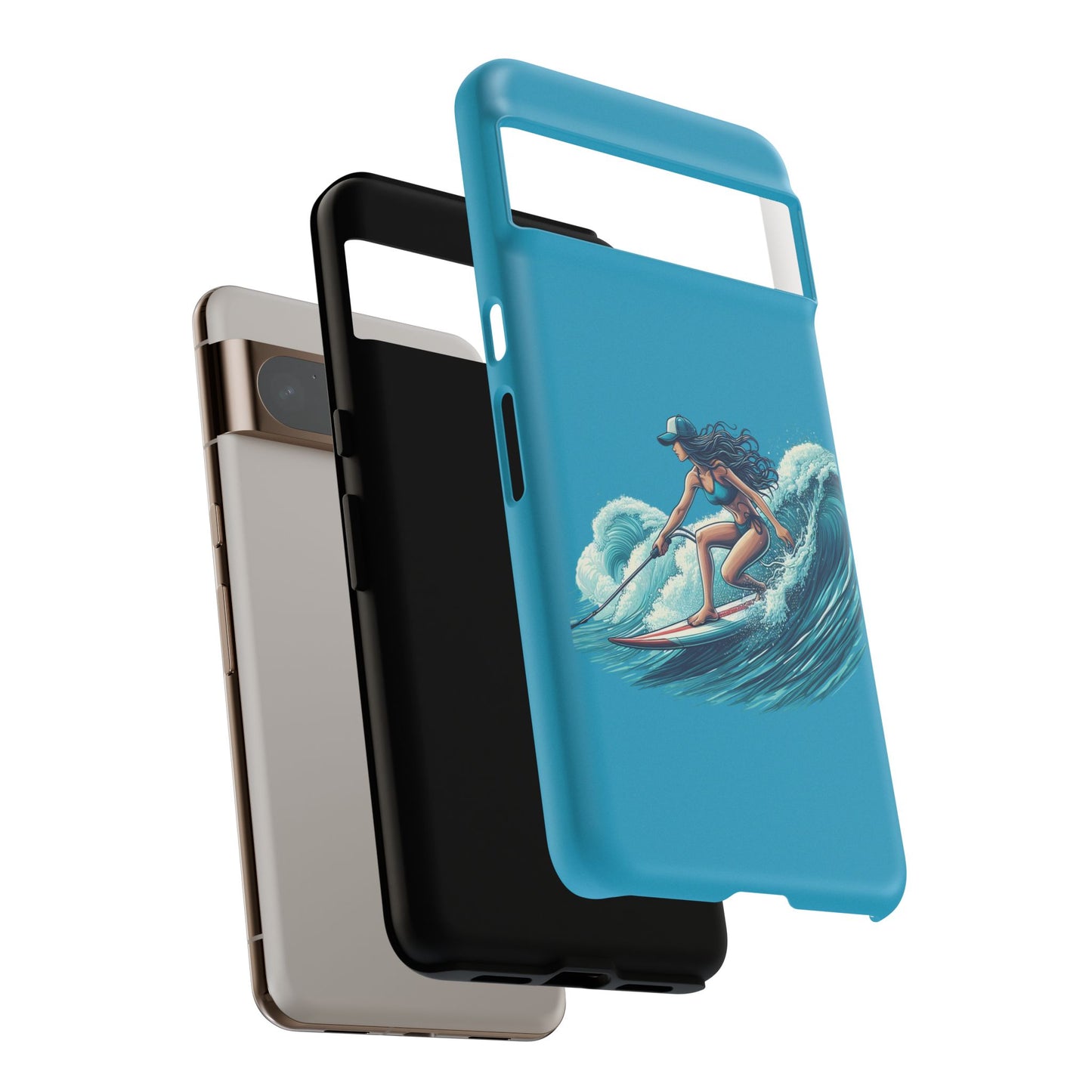 Surfing Phone Case, Coastal Vibes Phone Cover, Tough Cases for Beach Lovers, Ocean Art Phone Accessories, Summer Gift Idea