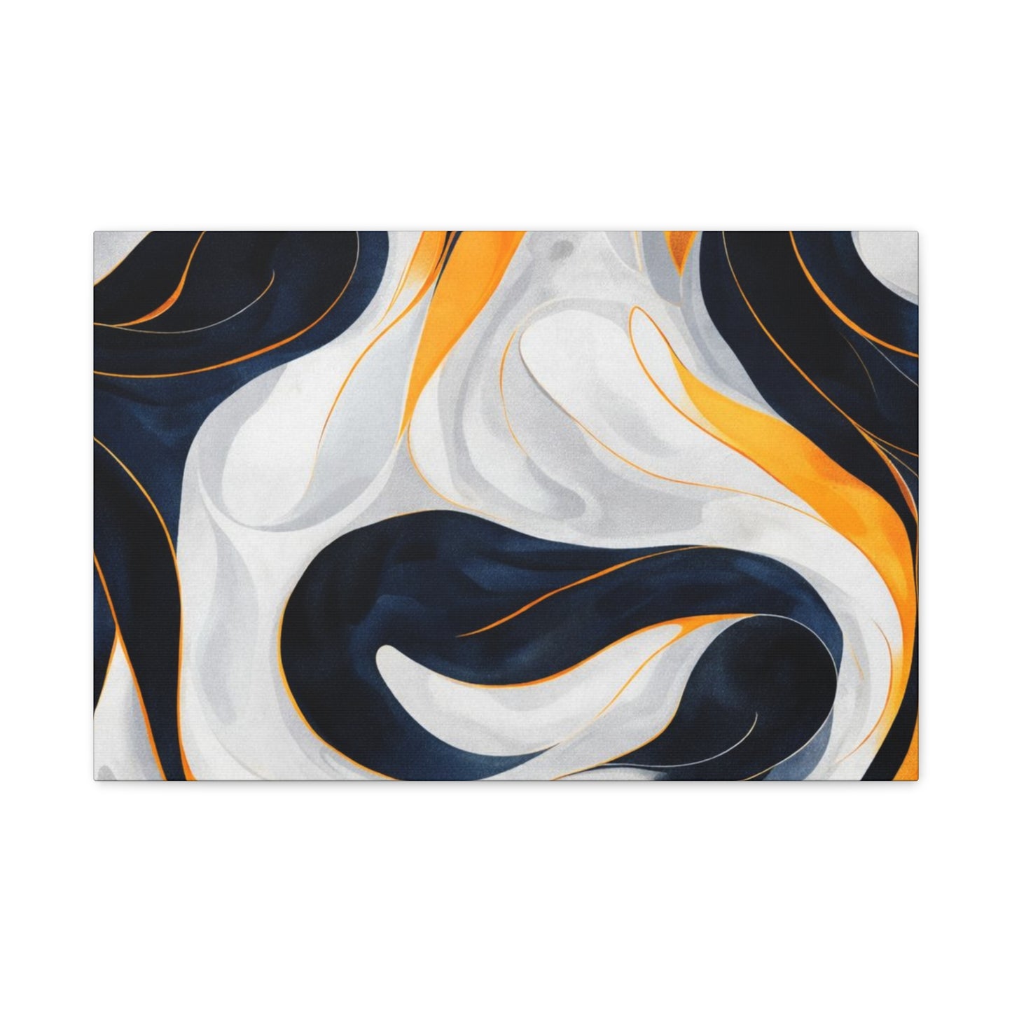 Abstract Navy & Gold Swirl Matte Canvas Wall Art
