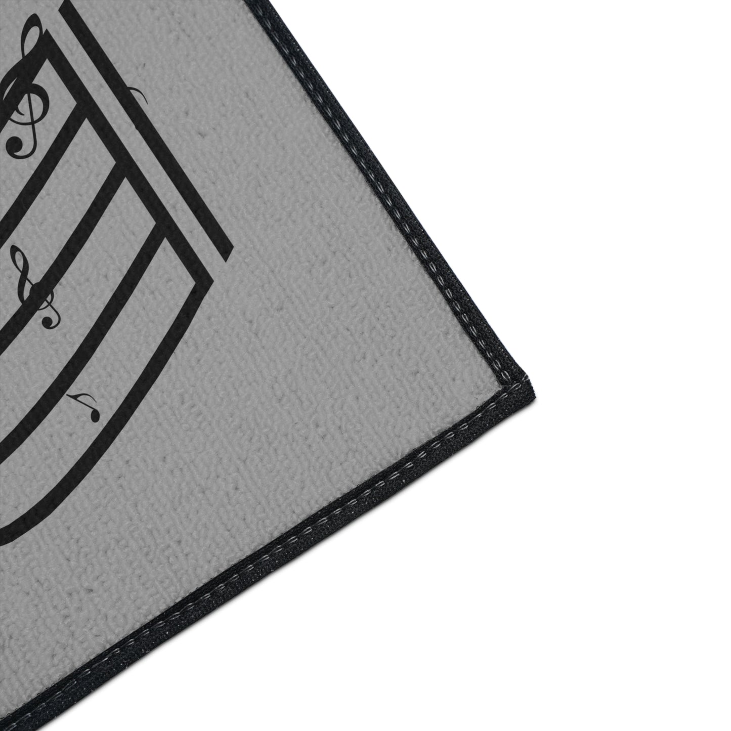 Musical Notes Heavy-Duty Floor Mat — Clef & Staff Design for Music Rooms