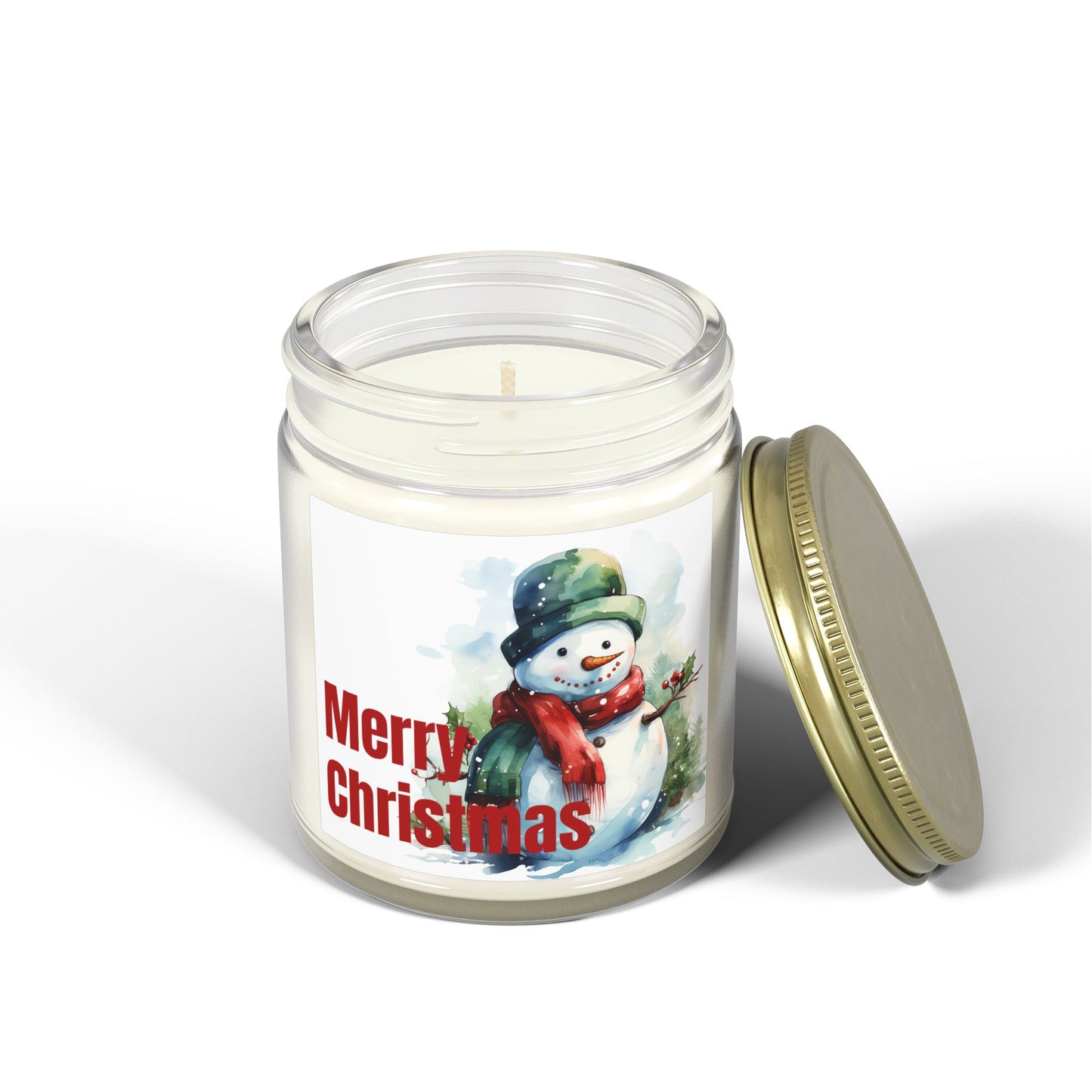 Christmas Snowman Scented Candle — Coconut Apricot Wax (4oz & 9oz)
