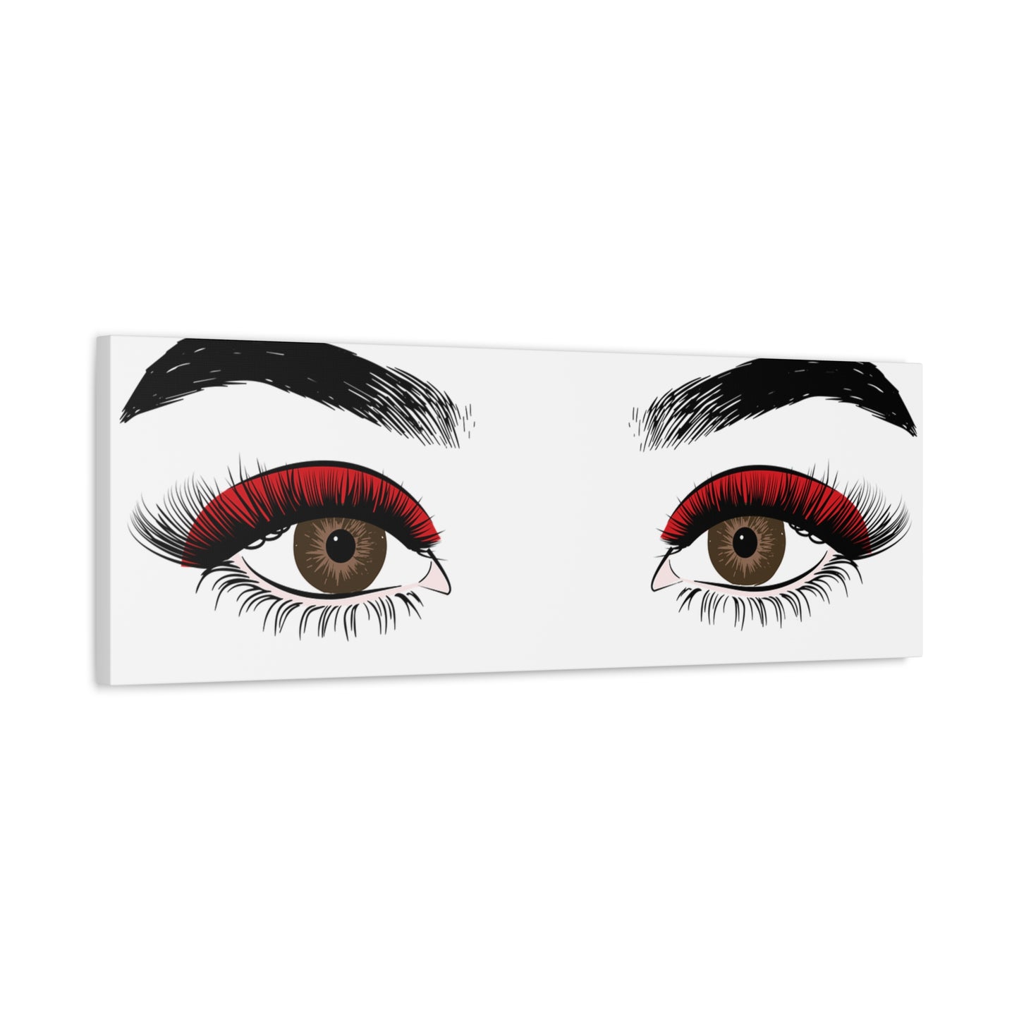 Red Lashes Wall Art Canvas — Glam Eyes Makeup Decor
