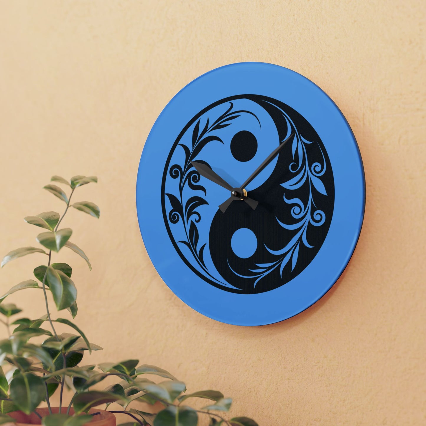 Yin Yang Acrylic Wall Clock