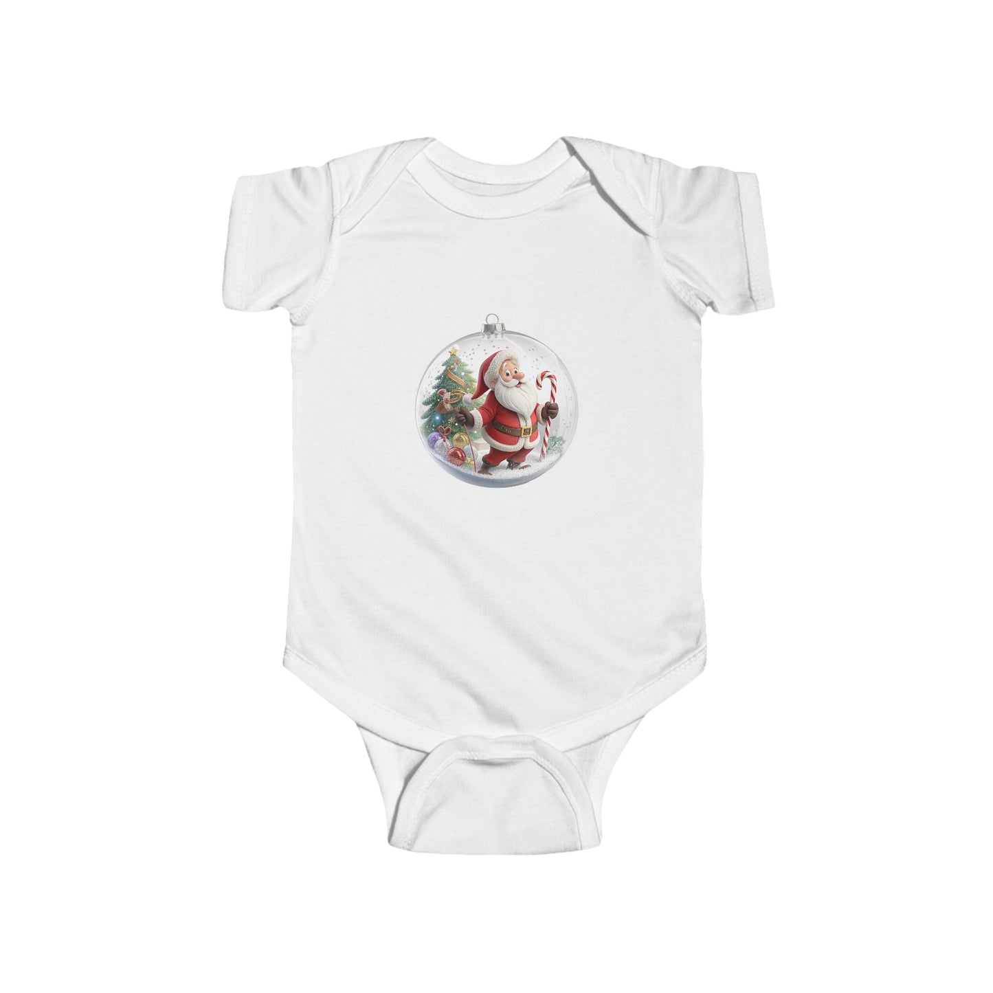 Christmas Baby Bodysuit - Vintage Santa Ornament Design