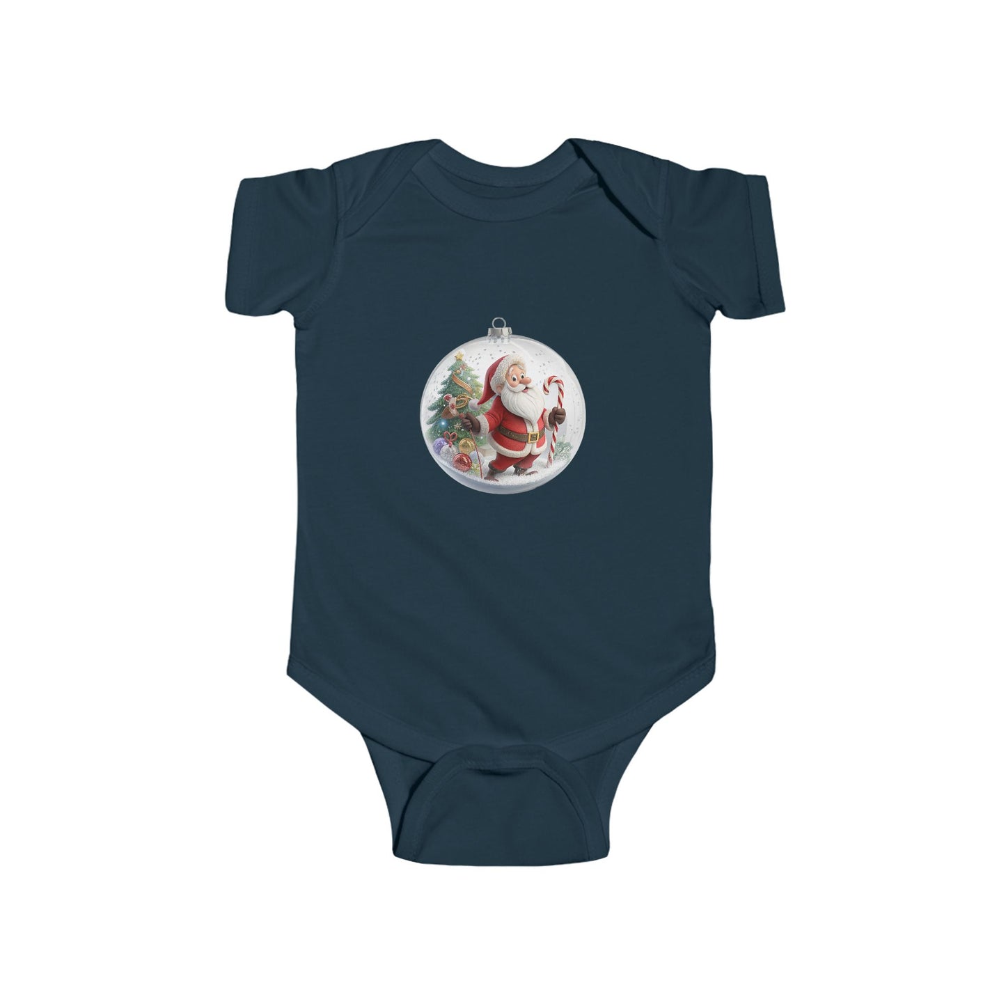 Christmas Baby Bodysuit - Vintage Santa Ornament Design