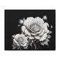 Monochrome Rose Canvas Print — Black & White Floral Wall Art