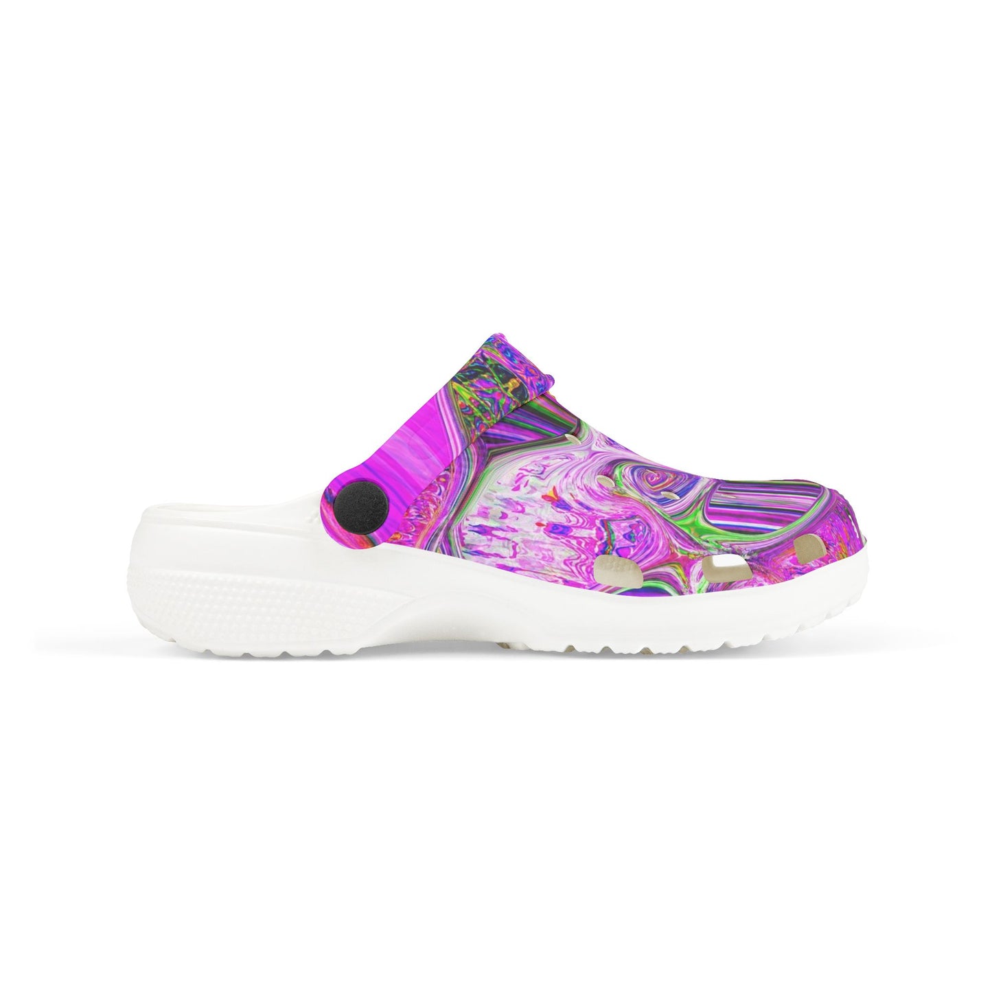 Kids Purple Swirl EVA Foam Clogs — Colorful Psychedelic All-Over Print