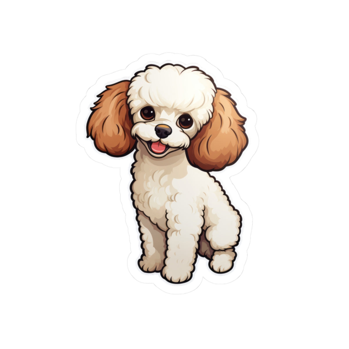 Cute Poodle Kiss-Cut Stickers, Dog Lover Decor, Laptop Stickers, Pet Gifts, Playful Home Accessories