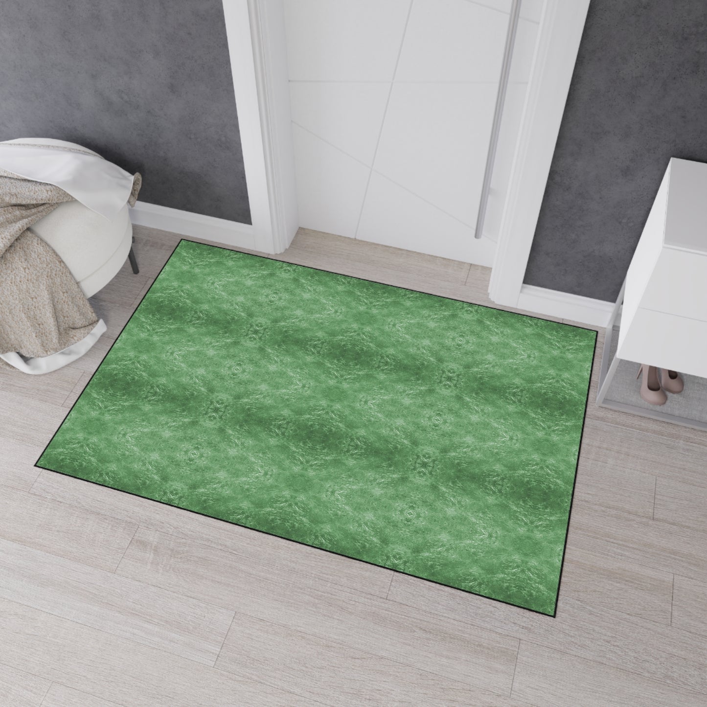 Green Textured Heavy-Duty Floor Mat — Durable Indoor/Outdoor Entry Rug