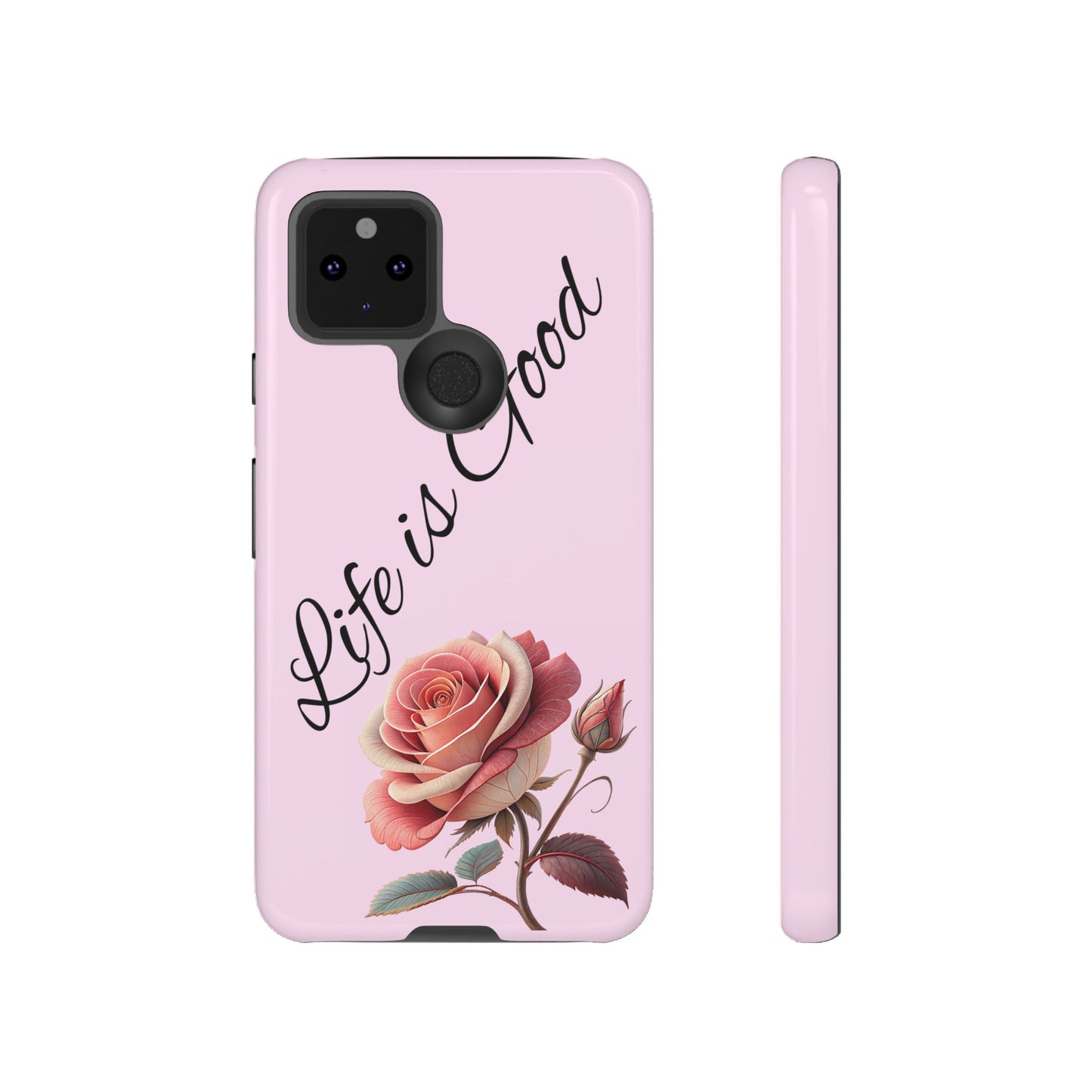 Roses & Positivity Phone Case - Floral Design, Life is Good, Tough Cases for Everyday Wear, Gift for Friends, Mother's Day, Spring [...]