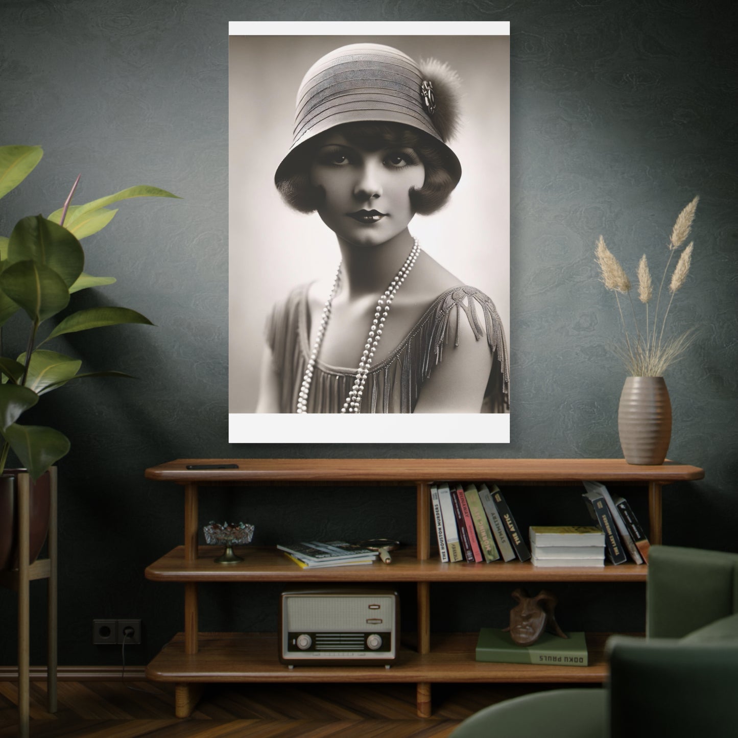 Vintage 1920s Flapper Portrait Canvas