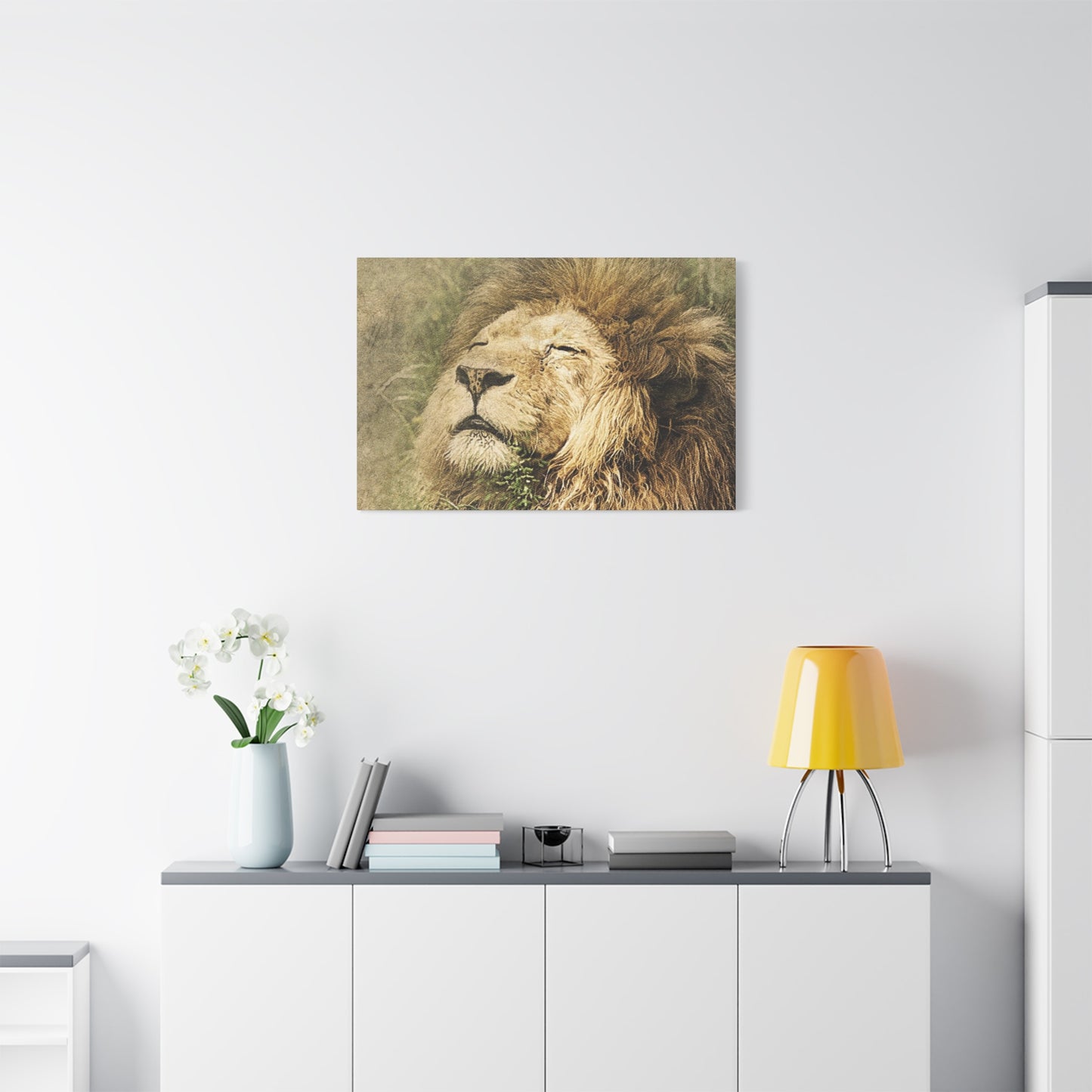 Lion Portrait Matte Canvas Print — Stretched 1.25" Wall Art