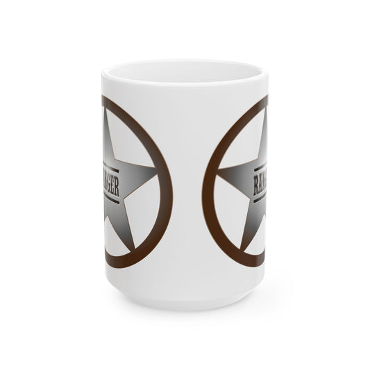 Rustic Star Ranger Ceramic Mug - Perfect Gift for Adventure Lovers, Cowboy Decor, Personalized Coffee Cup, Unique Gifts, Western Style