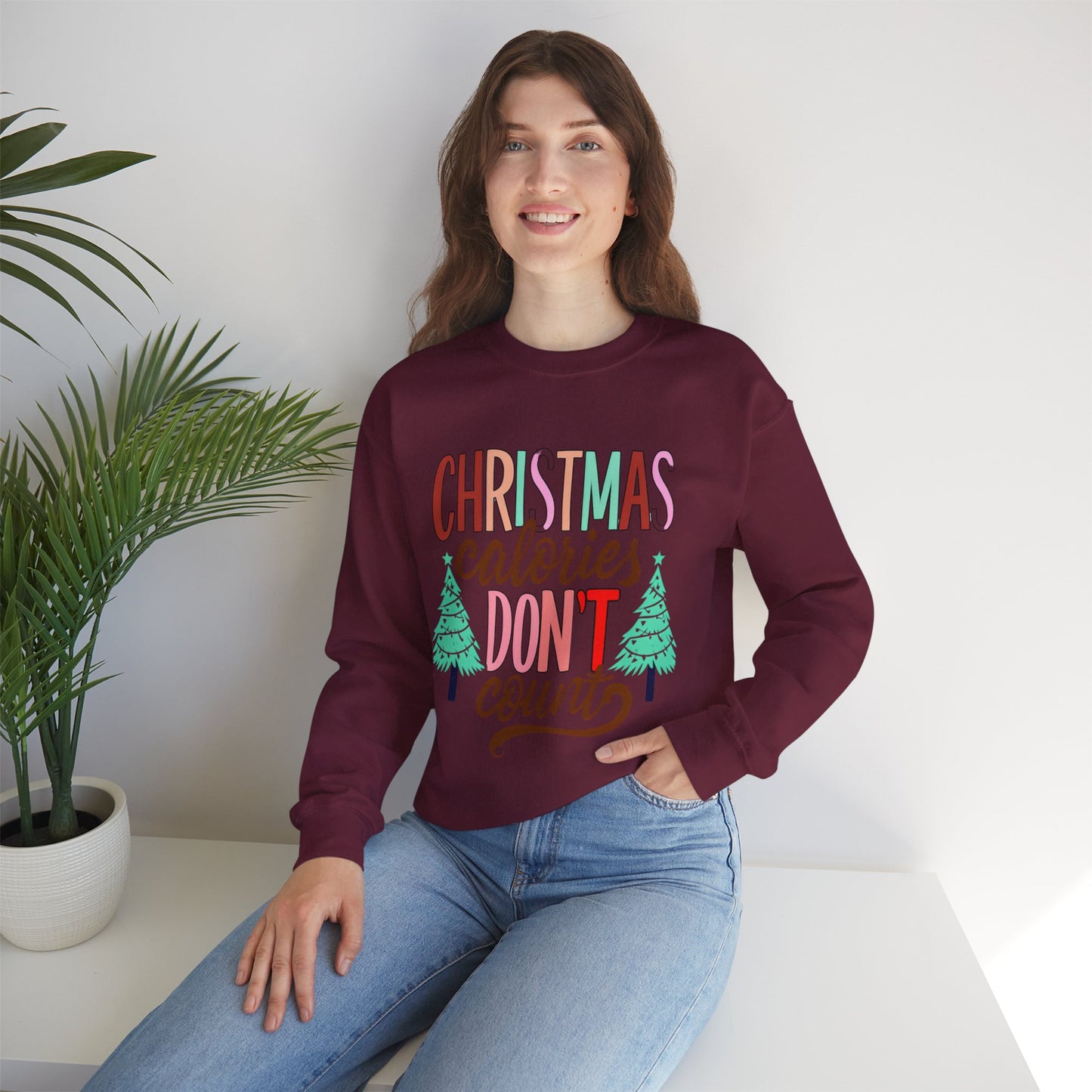 Christmas Calories Don't Count Sweatshirt — Funny Holiday Crewneck