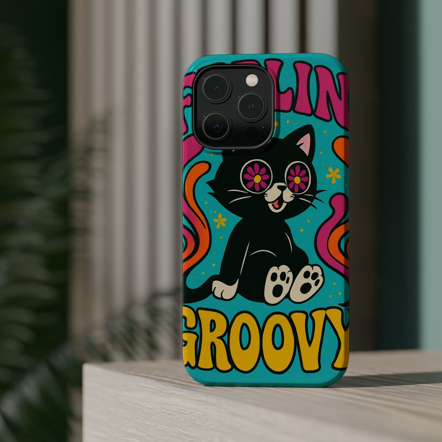 Groovy Cat Magnetic Impact-Resistant Phone Case