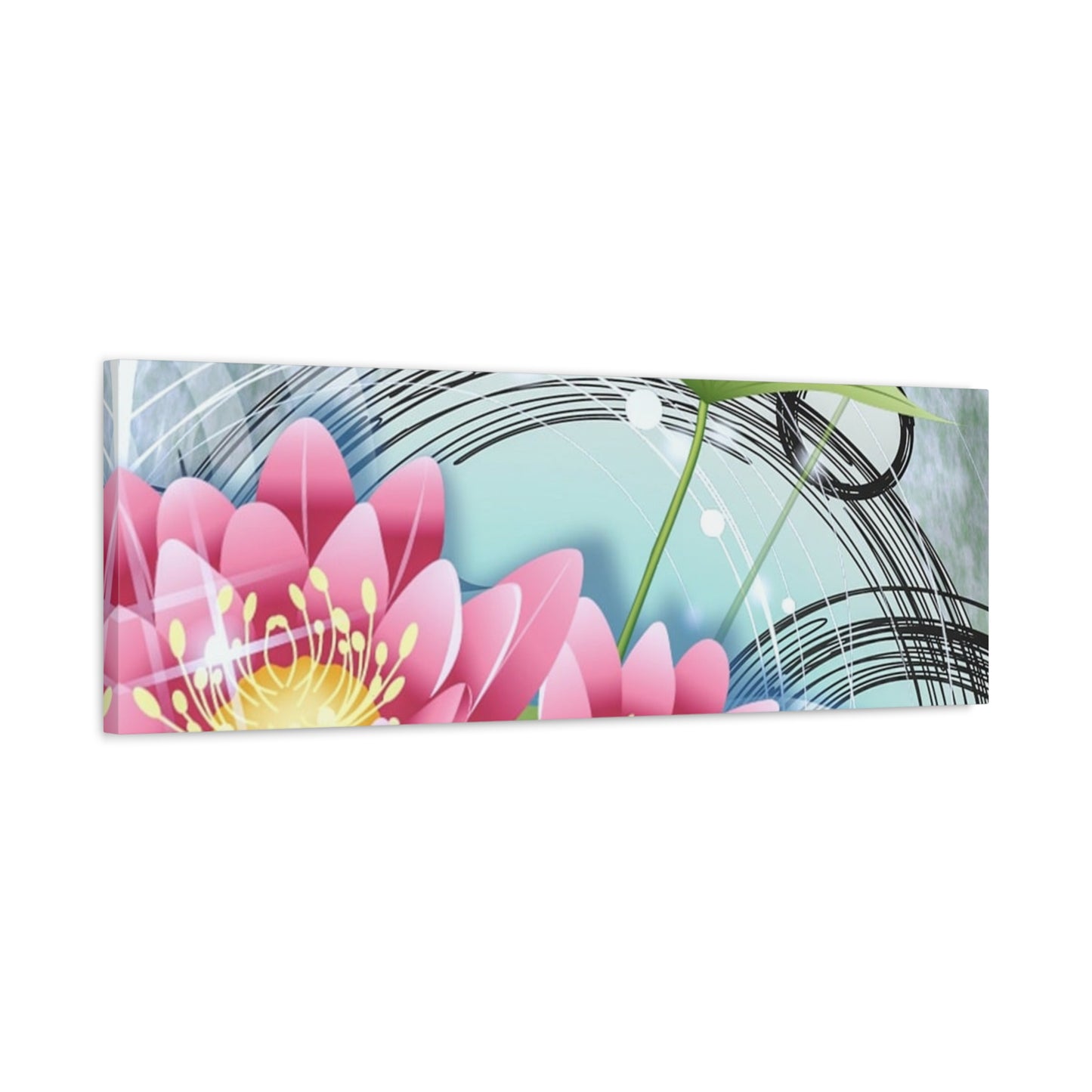 Lotus Blossom Matte Canvas Wall Art — Stretched 1.25" Decorative Print