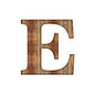 Rustic Wood Letter E Kiss-Cut Sticker — Monogram Laptop Decal