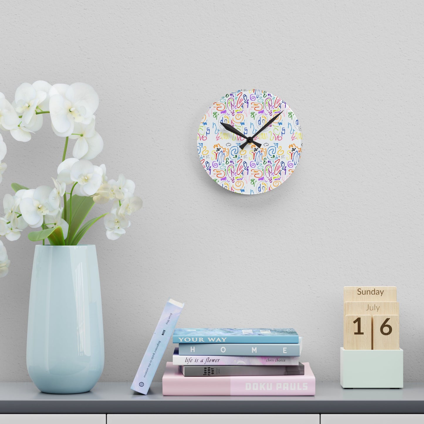 Colorful Abstract Acrylic Wall Clock