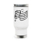 Music Notes 14oz Stainless Steel Travel Mug with Handle – Musical Staff Design