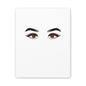 Glam Eyes Matte Canvas Wall Art — Brown Eyes with Red Lashes