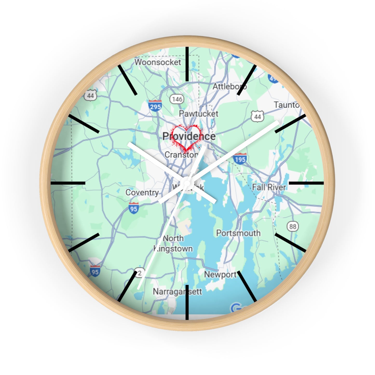 Personalized Providence Map Wall Clock | Unique Home Decor, Gift for New Home, Custom Location Clock, Modern Wall Art, Housewarming Gift