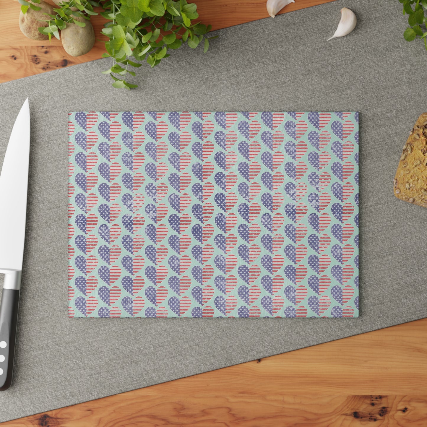 Patriotic Glass Cutting Board for Home Chefs
