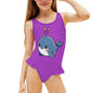 Girls Ruffle Trim One Piece Swimwear
