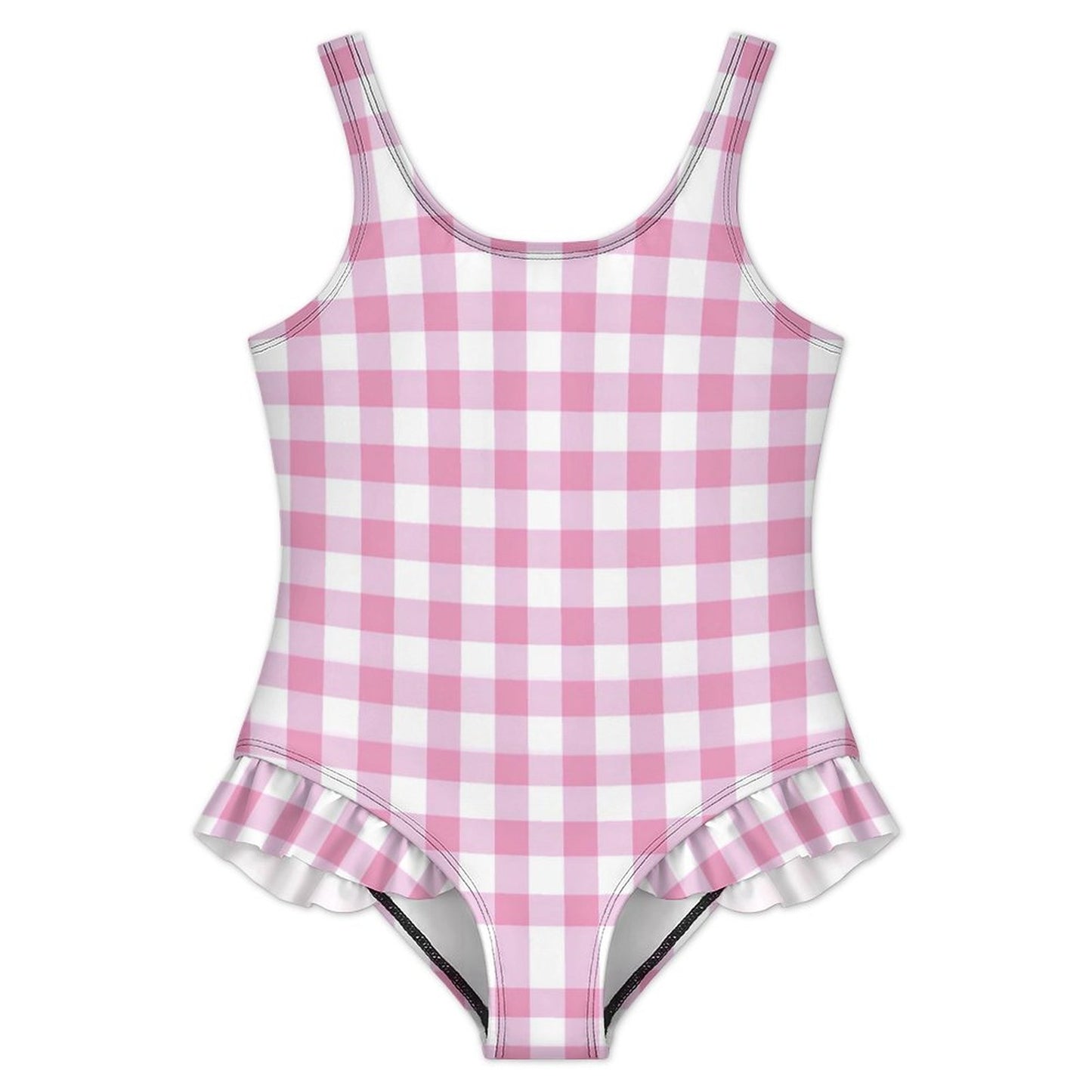 Girls Ruffle Trim One Piece Swimwear