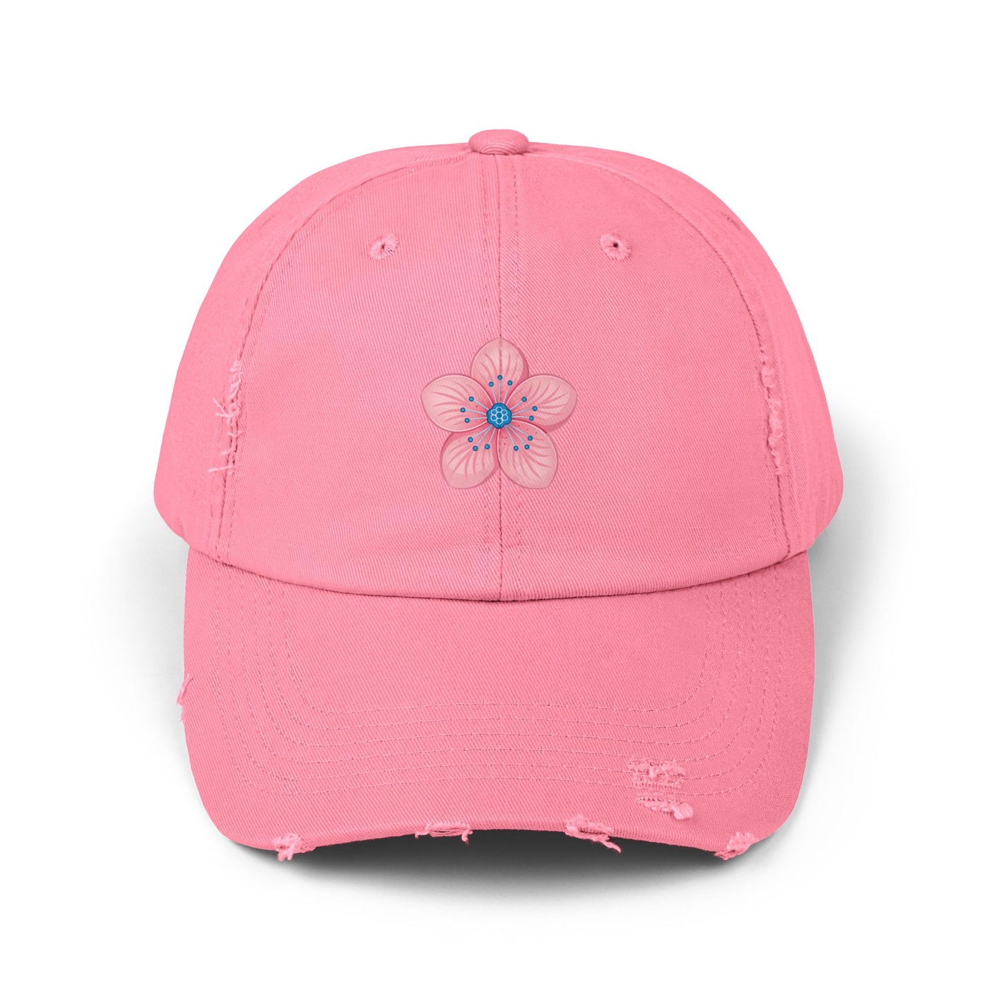 Floral Distressed Cap | Trendy Hat for Spring and Summer | Perfect Gift for Floral Lovers, Outdoor Events, Festivals, Birthdays