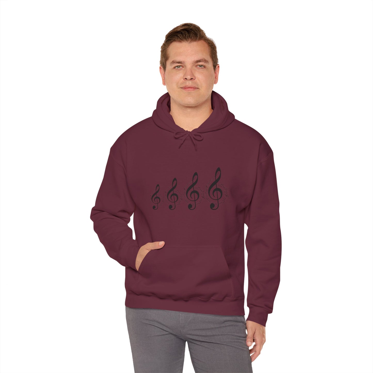 Treble Clef Hoodie – Minimal Music Note Graphic Sweatshirt for Musicians