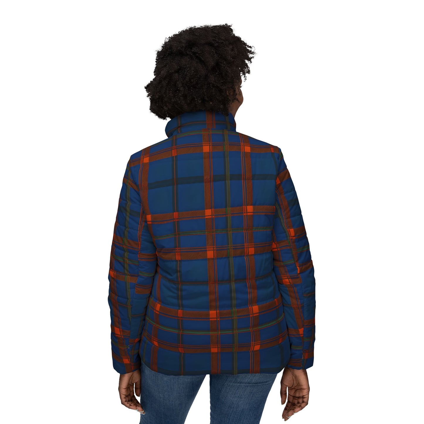 Stylish Women’s Puffer Jacket, Cozy Fall Layering, Trendy Outerwear, Plaid Design, Holiday Gift for Her