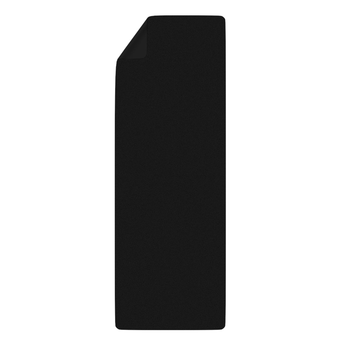 Black Rubber Yoga Mat with Minimal White Daisy Corner - Non-Slip Floral Fitness Mat