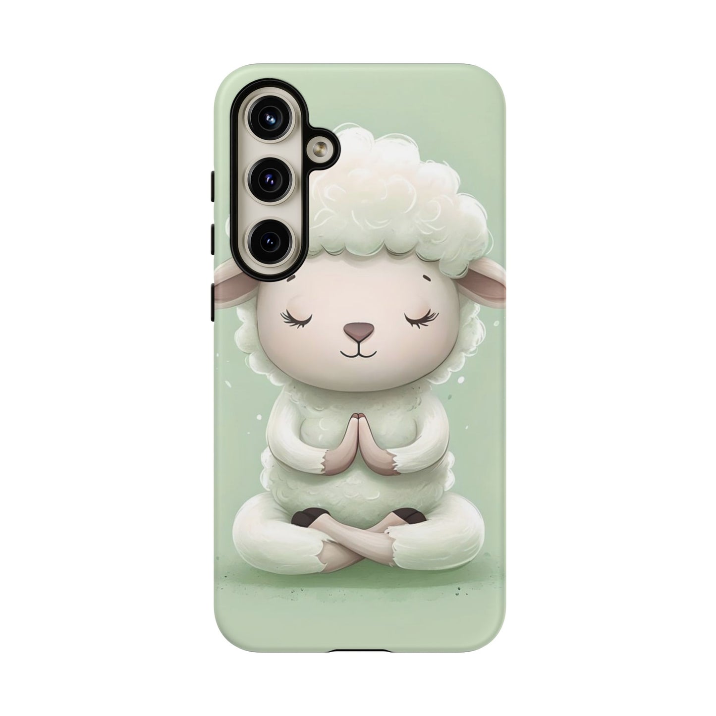 Meditating Lamb Phone Case — Cute Pastel Protective iPhone Cover