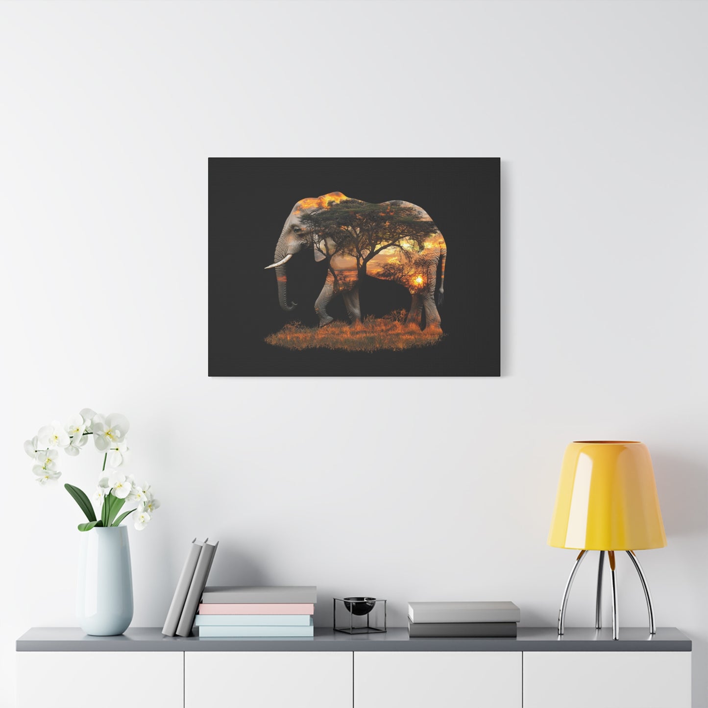 Elephant Tree Matte Canvas Art