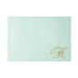 Monogram Glass Cutting Board — Mint with Gold Script "H"