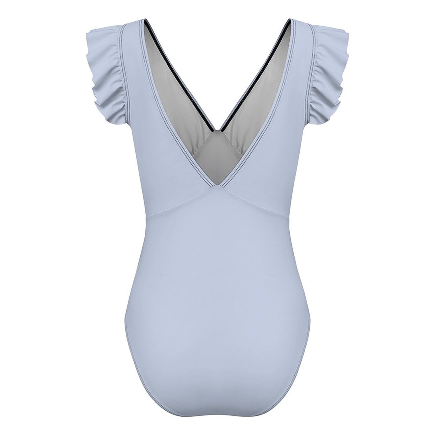 Women's Ruffled Sleeve One Piece Swimsuit Light Blue