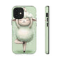 Cute Yoga Sheep Phone Case — Pastel Lamb Ballerina Protective Cover