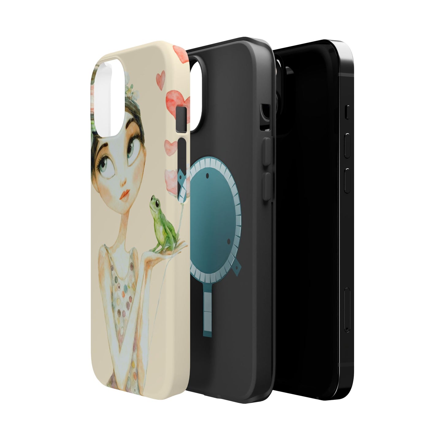Whimsical Girl with Frog Magnetic Impact Phone Case
