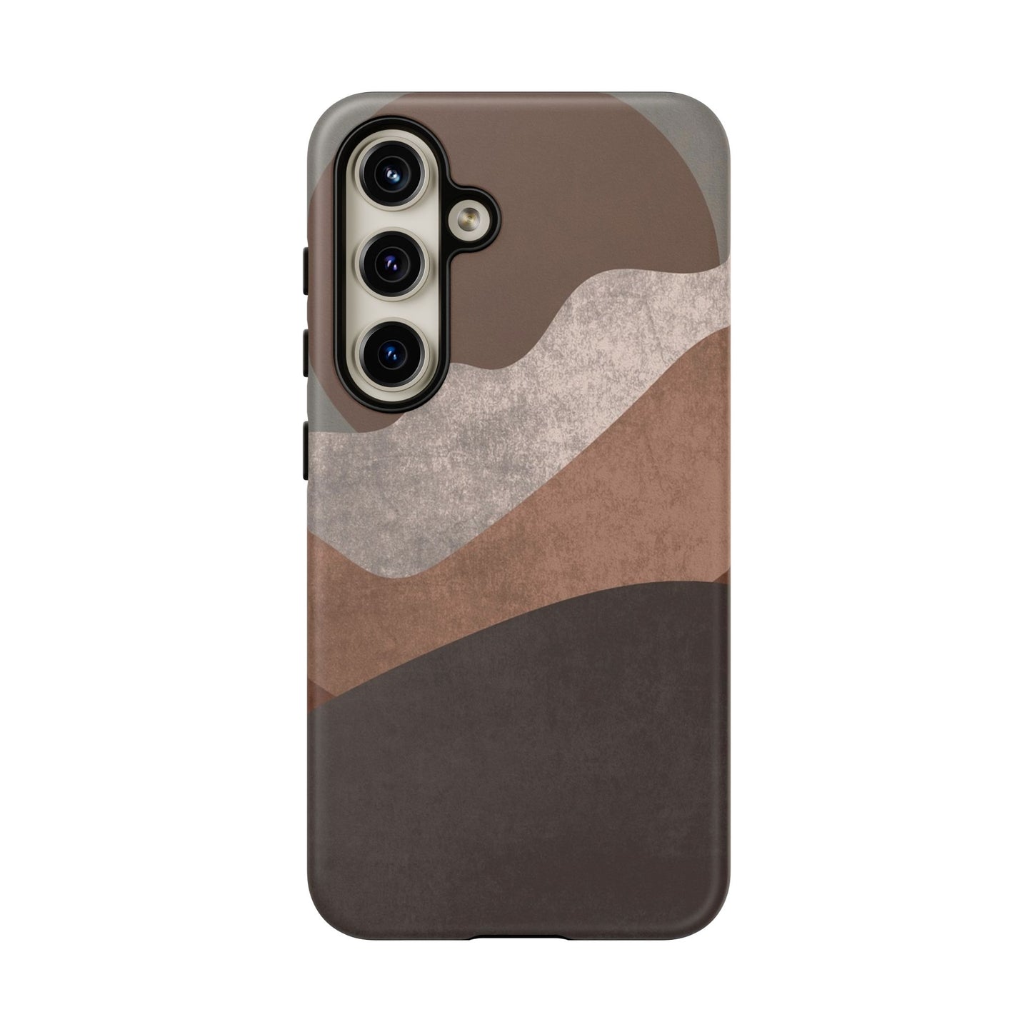 Abstract Earthtone Phone Case — Brown Layered Rugged Tough Case