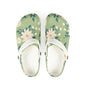Floral Garden EVA Clogs — Lightweight Green Daisy Slip‑Ons