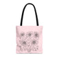 Floral Doodle Pink Tote Bag — Hand-Drawn Flower Design