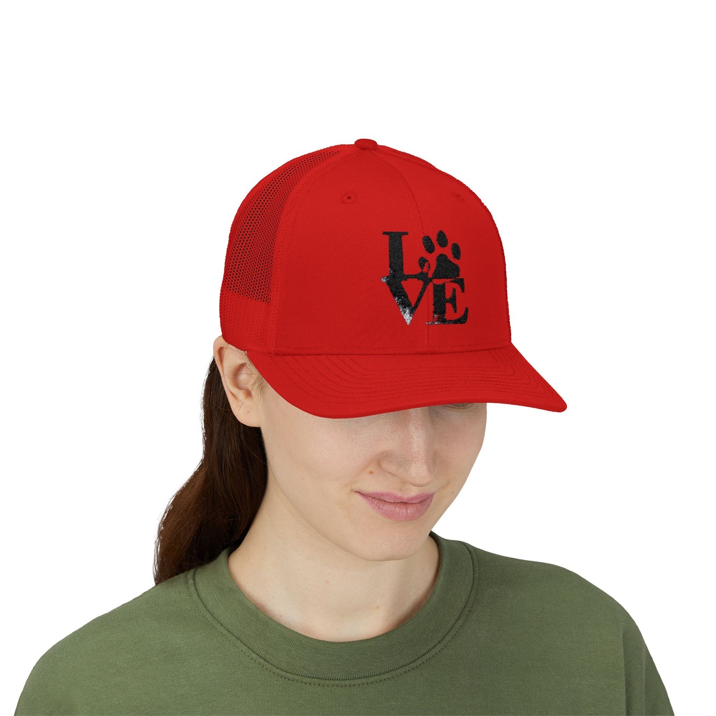 Love Paw Print Trucker Cap for Animal Lovers