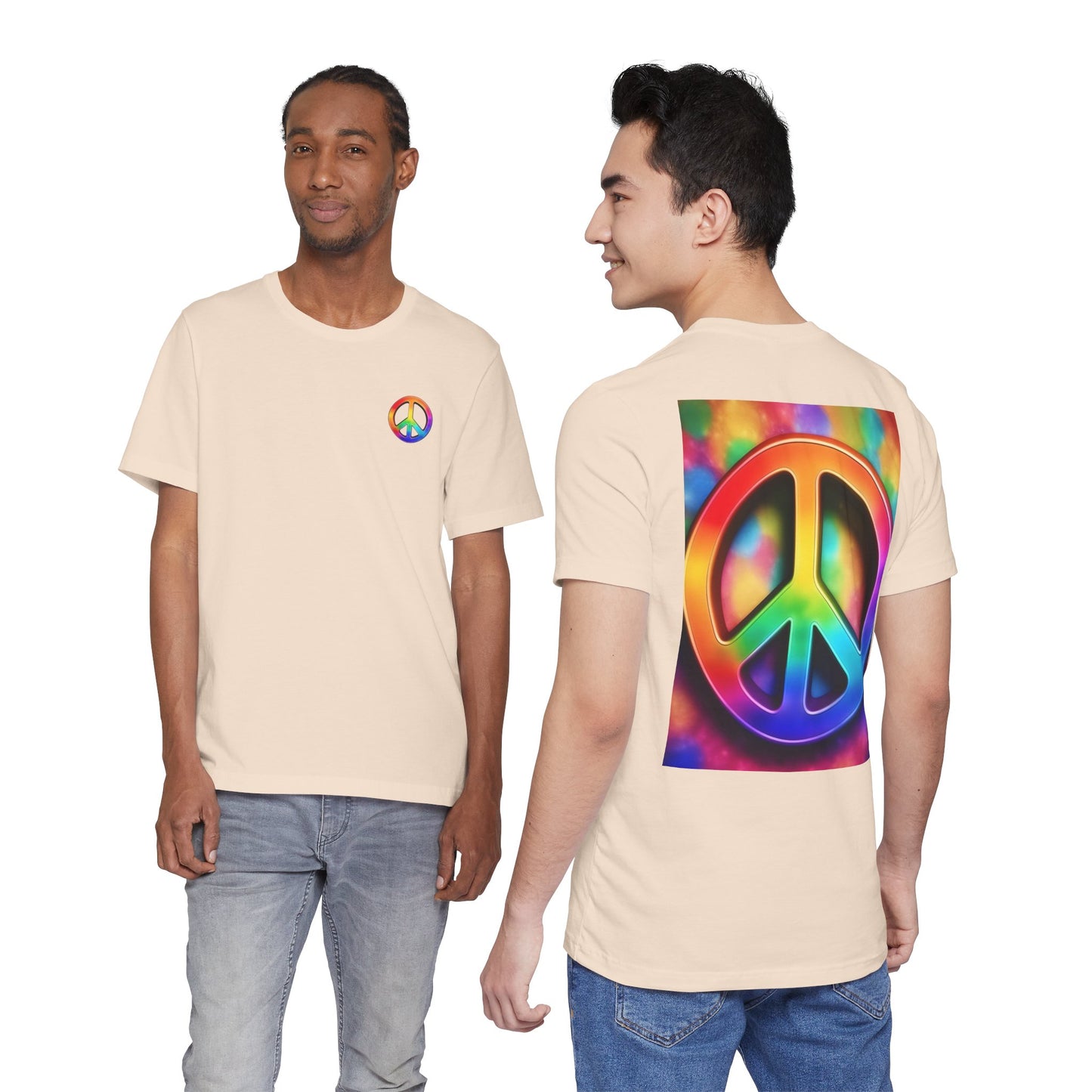 Peace Sign Tie-Dye Tee — Rainbow Hippie Peace Symbol T-Shirt