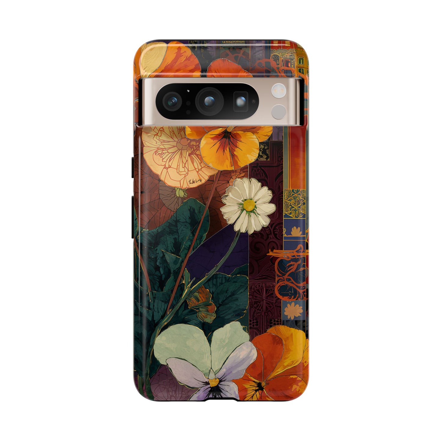 Floral Pansy Tough Phone Case — Vintage Botanical Protection