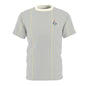 Striped Pastel Tee with Floral Pin Graphic